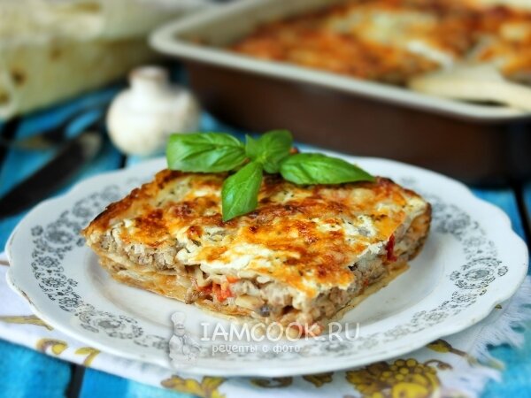 Лазанья из лаваша с фаршем и соусом бешамель - рецепт с фото - Рецепты, продукты, еда | Сегодня