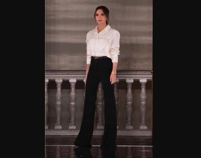 Как носит белую рубашку Виктория Бекхэм. Фото: из сети, скрин автора