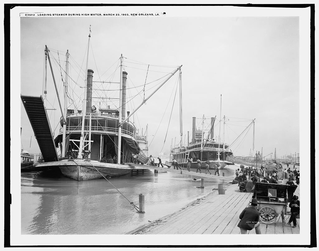 Порт Нового Орлеана во время паводка, 23 марта 1903 года