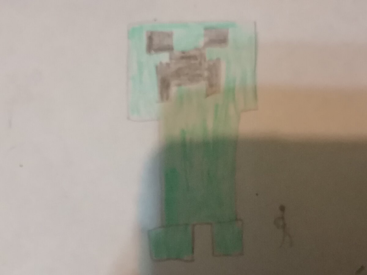 Маленький стикман убегает от крипера.