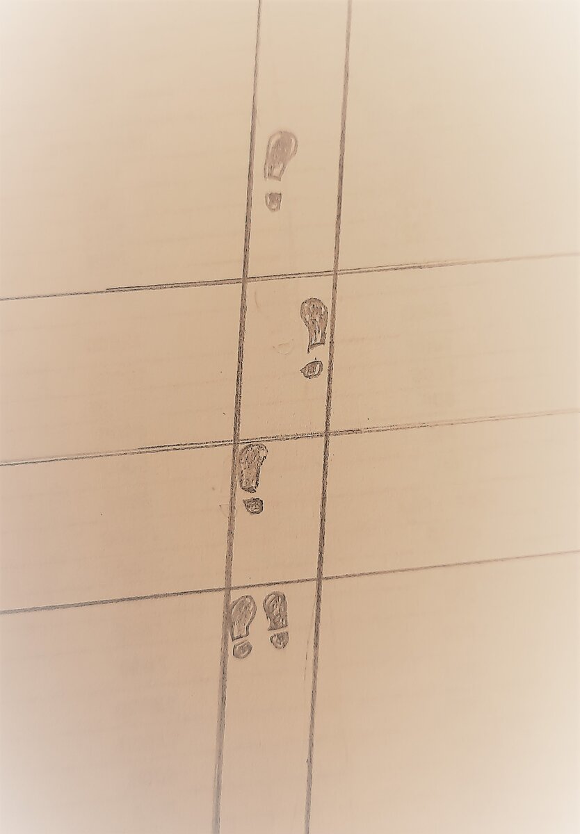 При ходьбе мы "нарезаем" землю шагами на равные куски.