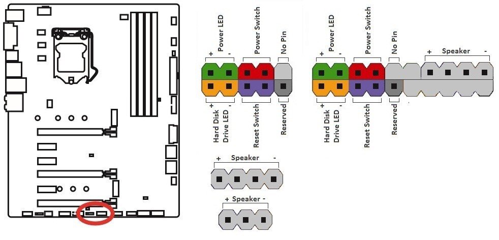 Подключение USB с передней панели