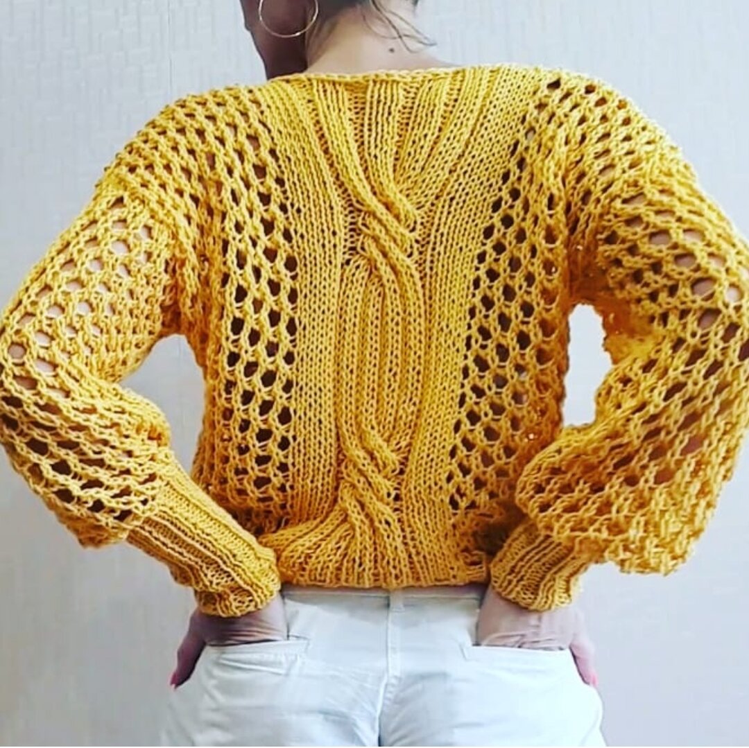 Пуловер с косой