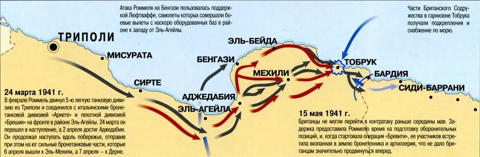 Карта военные действия в северной африке