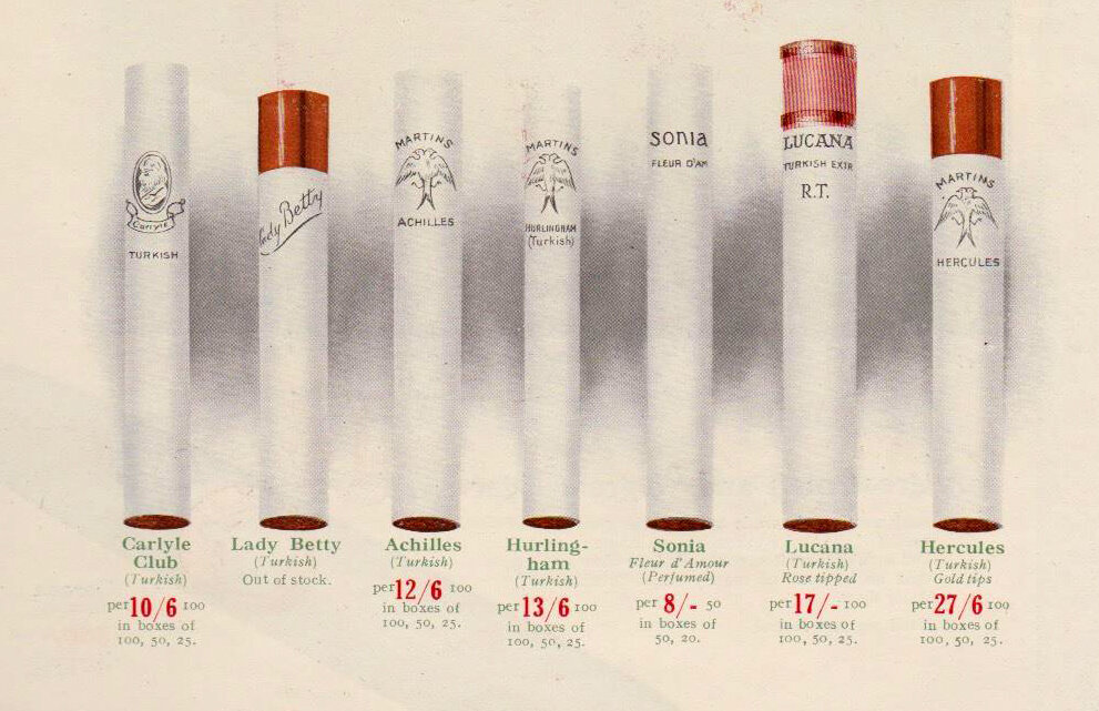 Страница табачного каталога за 1919 год