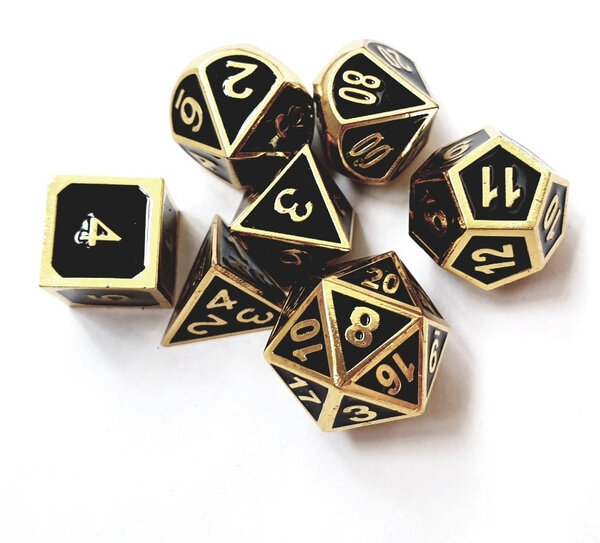 "Стандартный набор кубиков для игры в D&D: d4, d6, d8, d10, d12, d20, d100" Источник: Яндекс.Картинки
