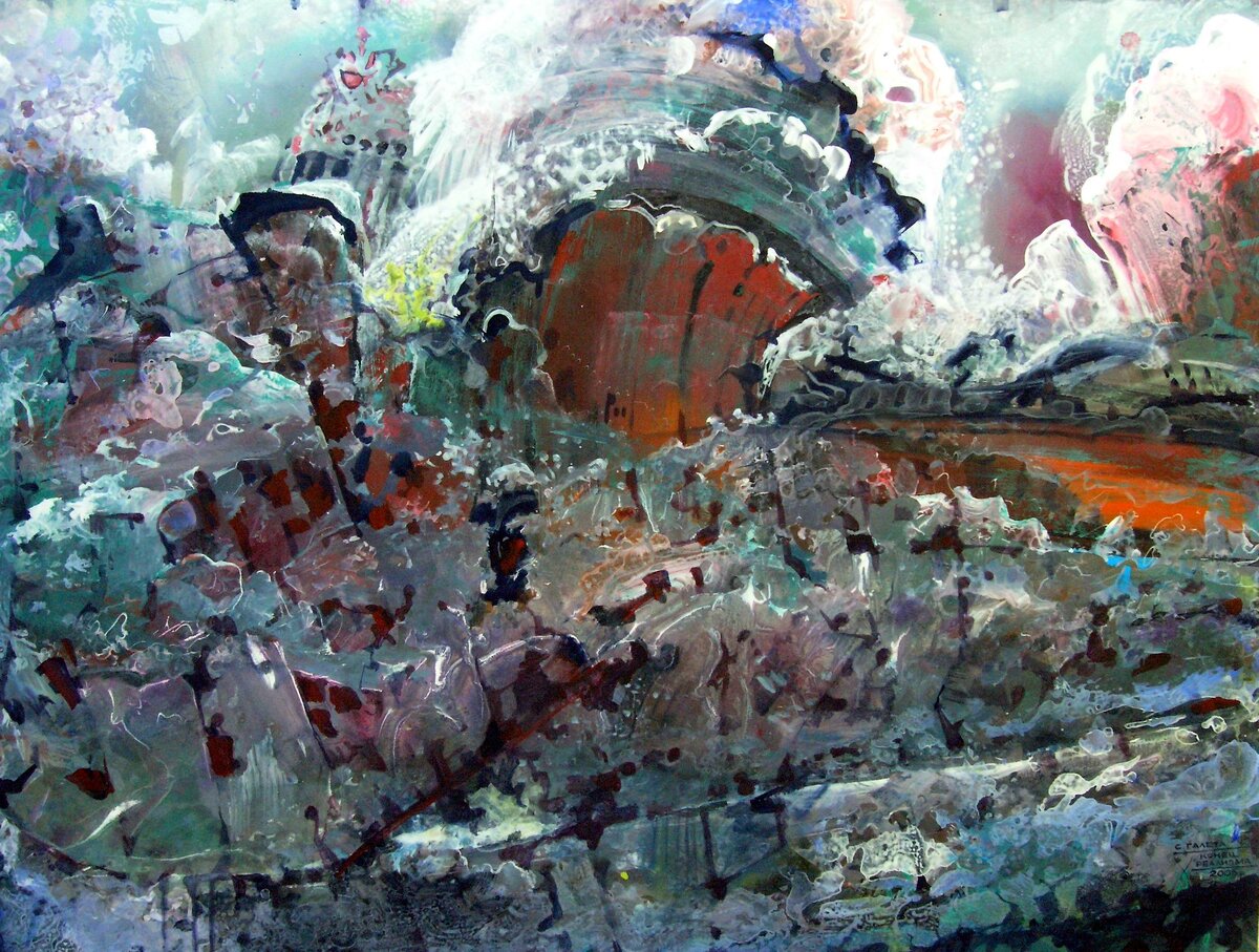 Сергей Галета. Восстание забытого. картон, акрил. 65х85 см. 2004 г.