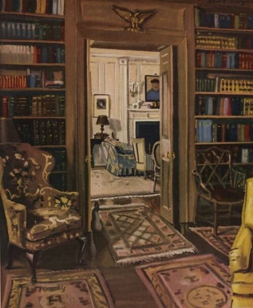 David Mode Payne, The Library at Point Farm, 1942