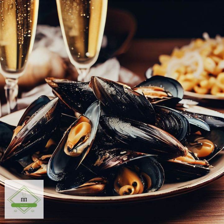 мидии в шампанском