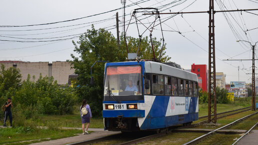 Трамвай Tatra B3DM КВР Барнаул-1181. Покатушки по Барнаулу+обзор.