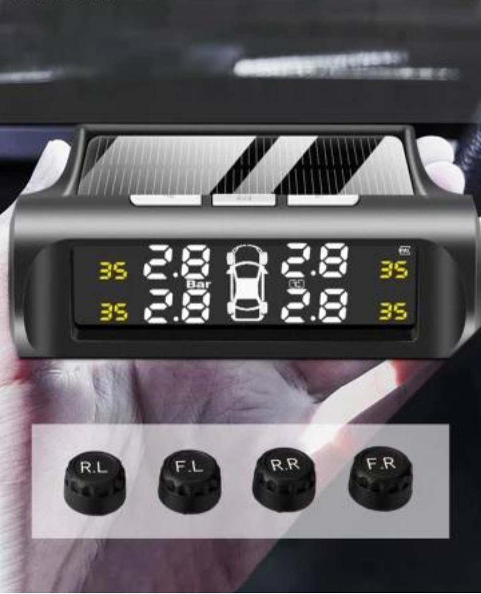-Зарядка от солнца, не нужно заряжать, подключив автомобильный прикуриватель
-Цветной ЖК-цифровой дисплей, четкое отображение информации о шинах
-Задний контроль давления и температуры 4 шин
-Тревога низкого давления / высокой температуры
-Высокая температура / утечка / сигнализация низкого заряда батареи
-Intelligent Shock Boot при движении автомобиля, не нужно включать / выключать
-Беспроводное подключение с помощью датчиков, простая установка