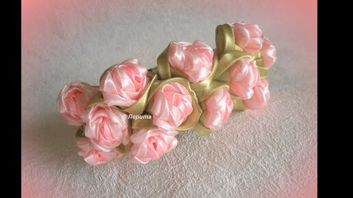 Букет роз из атласных лент - 78 фото