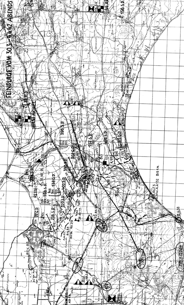 Расположение частей по состоянию на 4 апреля 1942г. 