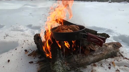 Костерок в зимнем лесу \ Душевный отдых с батей