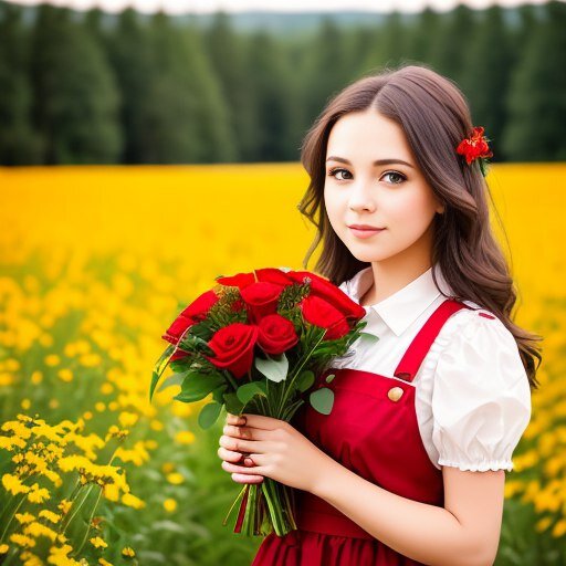 Девушка с цветами