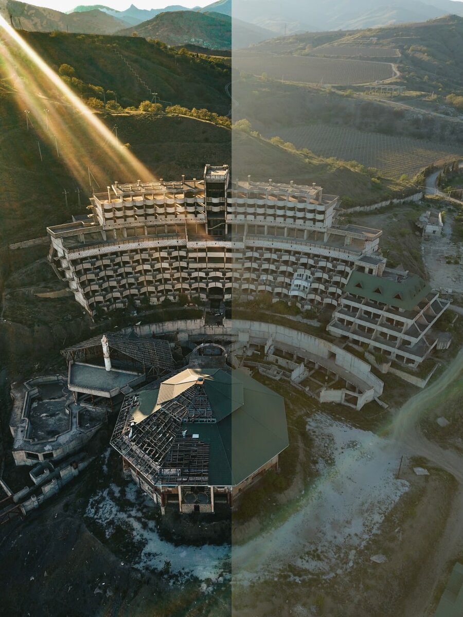 Санаторий "Морское", Крым. Фото автора с обработкой и без. 