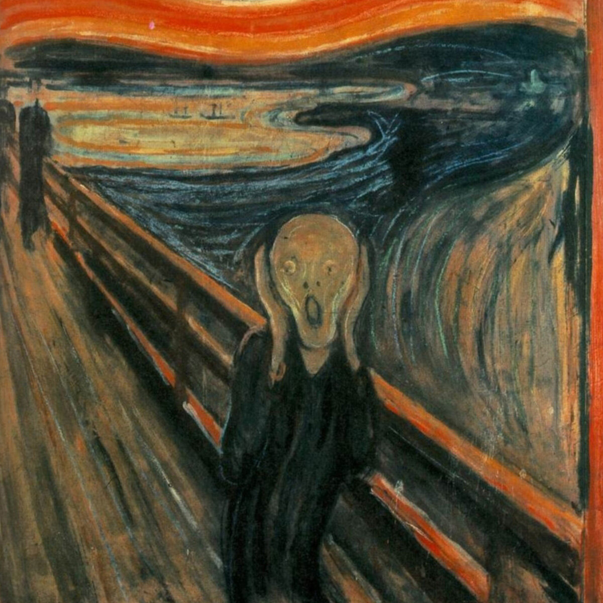 «Крик» Эдвард Мунк. Одна из версий. 1893. Фрагмент