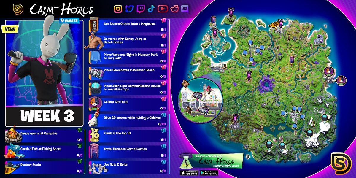 Fortnite - Сезон 7 Неделя 3 - Все испытания