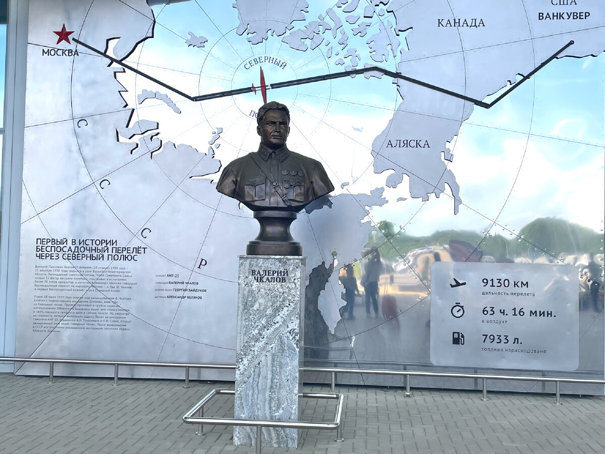 Чкалов и карта его знаменитого полёта. Между двух континентов через Северный полюс!