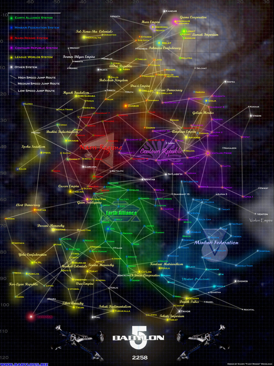 И ещё одна карта по вселенной "Вавилона-5"