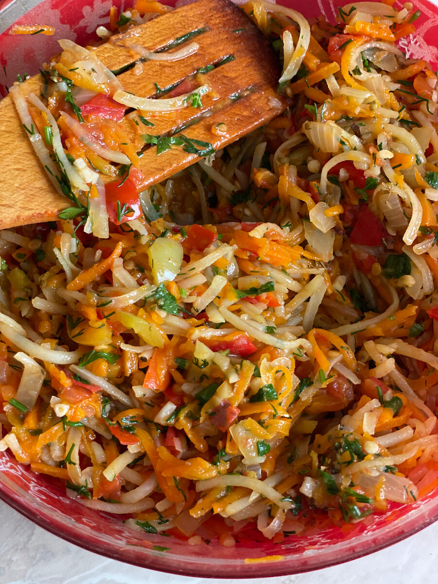 Овощной фарш для перцев 