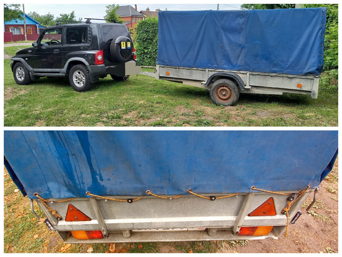 Родной шнур крепления тента оставил спереди и по бокам, а к сзади - новый шнур, только для откидного полога. 