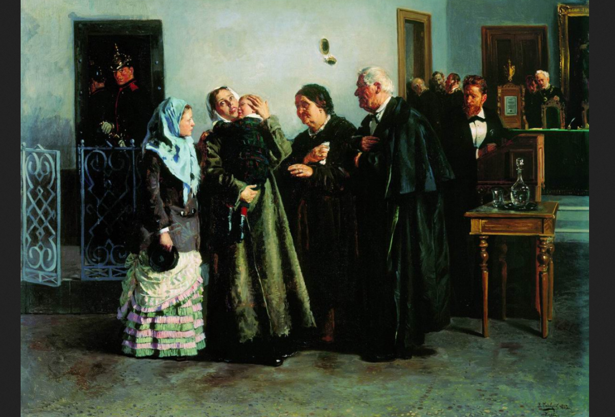 В.Е. Маковский. "Оправданная". 1882 г.