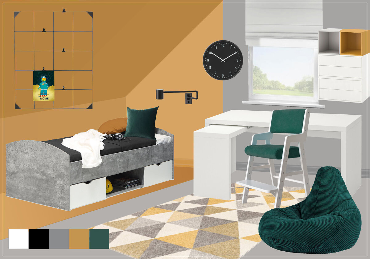 Стилевой коллаж детской 7-летнего мальчика. Мой проект. 