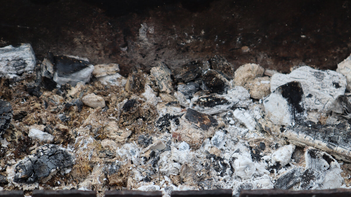 Угли тлеют и образуется ценное удобрение - зола.