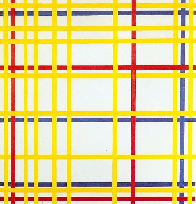 Картина New York City I, автор Пит Мондриан. Неправильное распложение картины