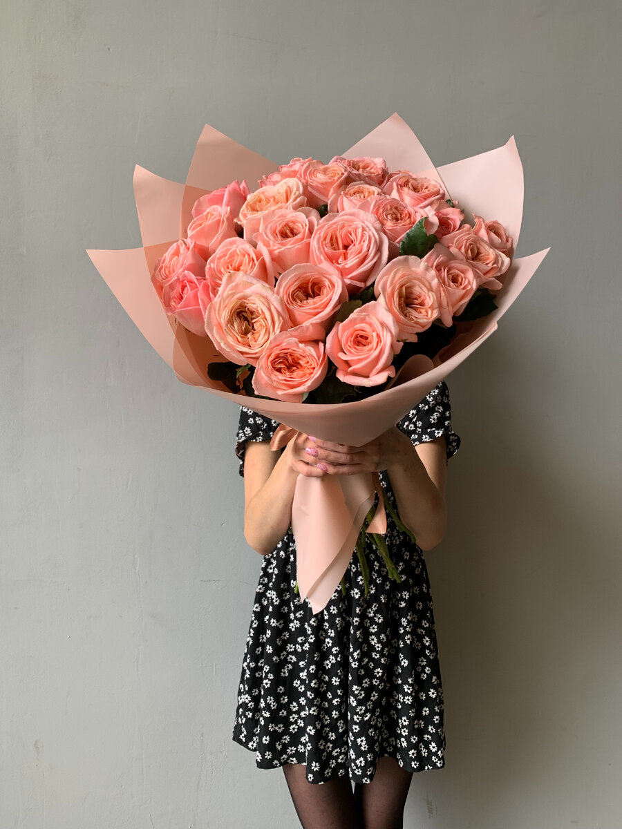 Круглый монобукет из роз