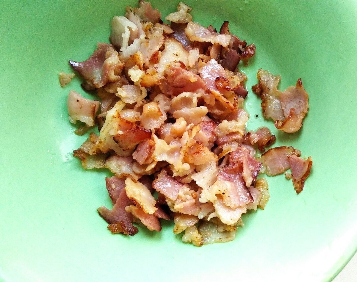 Бекон после обжаривания

