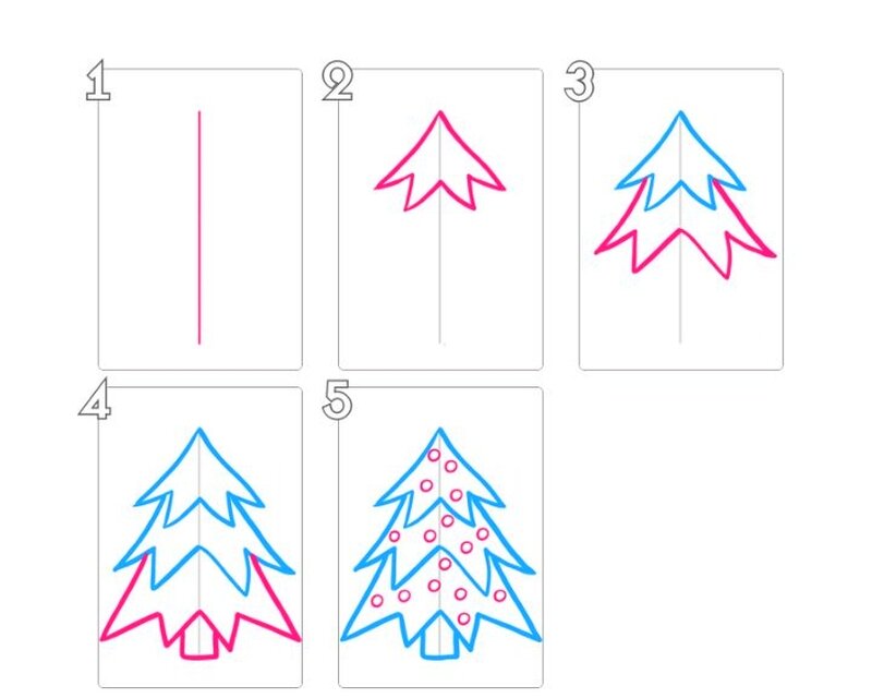 Как просто нарисовать елку