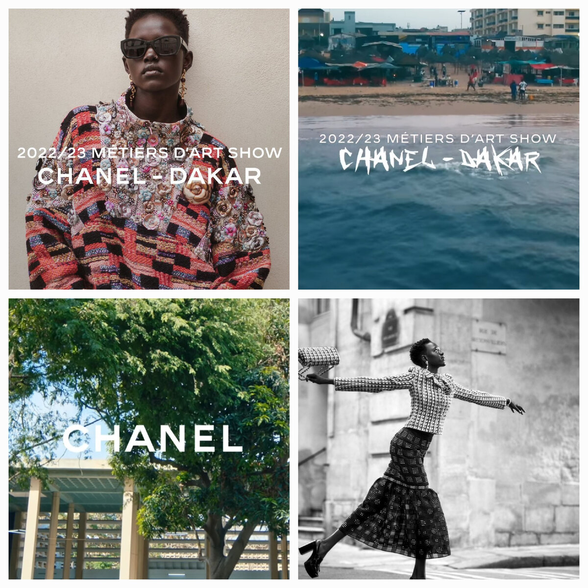 Промо коллекции Métiers dArt 2022/23 Chanel-Dakar. Авторы Ladj Ly, Kourtrajmé,  Malick  Bodian и Ibrahim Kamara. Материалы Chanel.