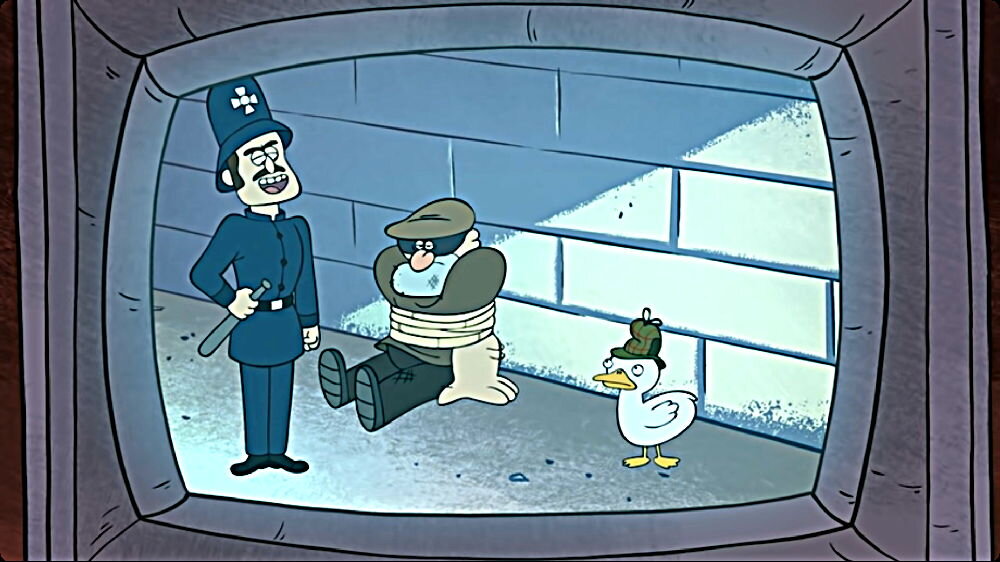 Например, его смотрели в 3 серии "Охота за головой" и в 11 серии "Малыш Диппер".