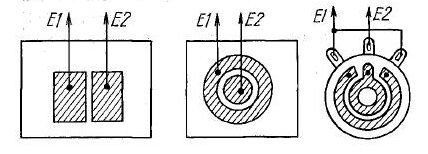 Несколько вариантов сенсорной кнопки. На рисунке справа использован разобранный переменный резистор номиналом до 1 кОм