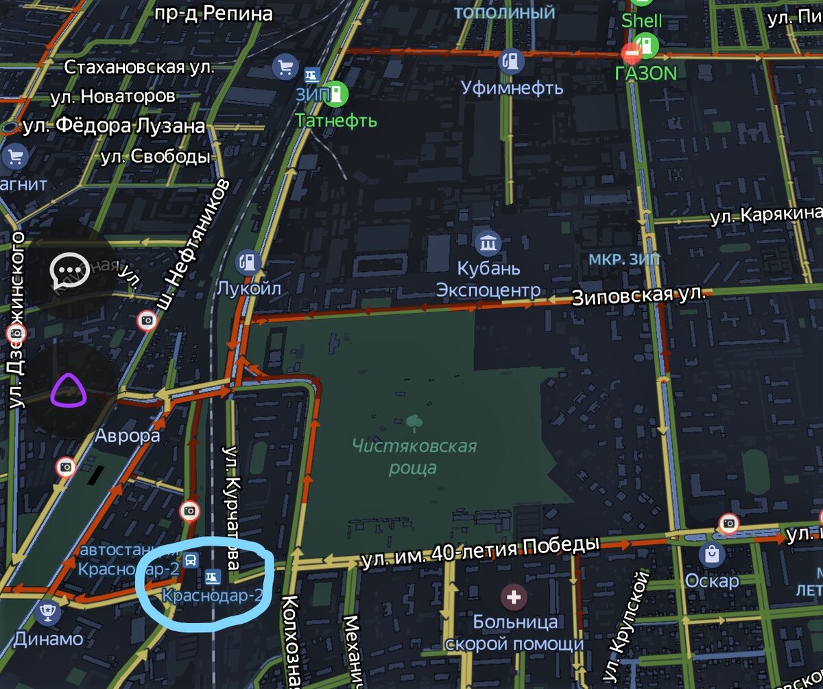 скриншот "Яндекс Навигатор"