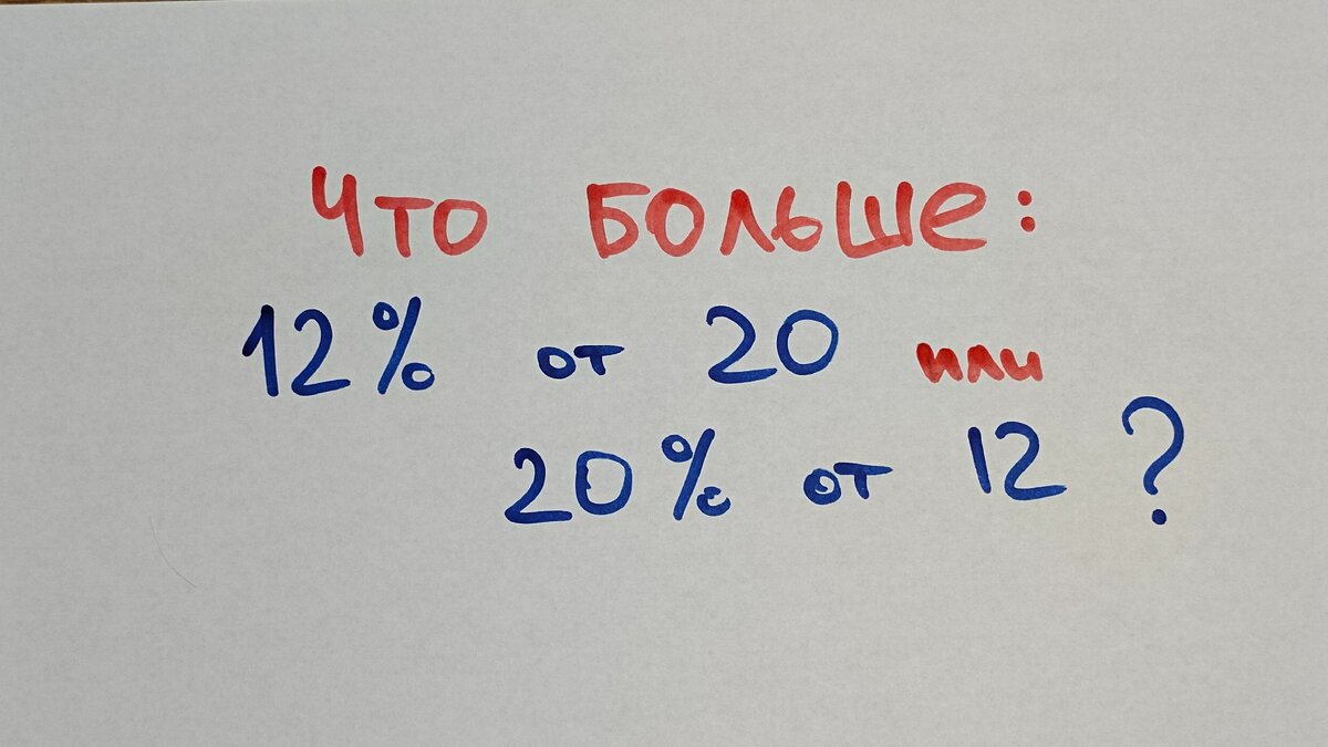 Правильно решили все, но только один решил за секунду. Чудесное свойство  процентов: 12% от 50 и 50% от 12 — это одно и то же | Этому не учат в школе  | Дзен