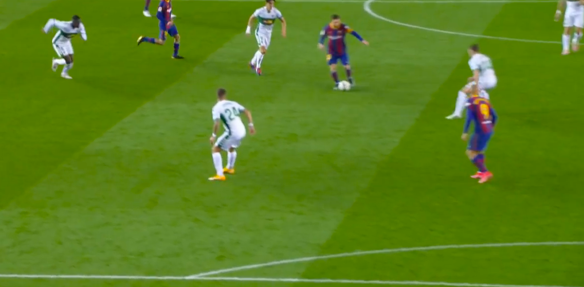Момент голевой атаки Барселоны