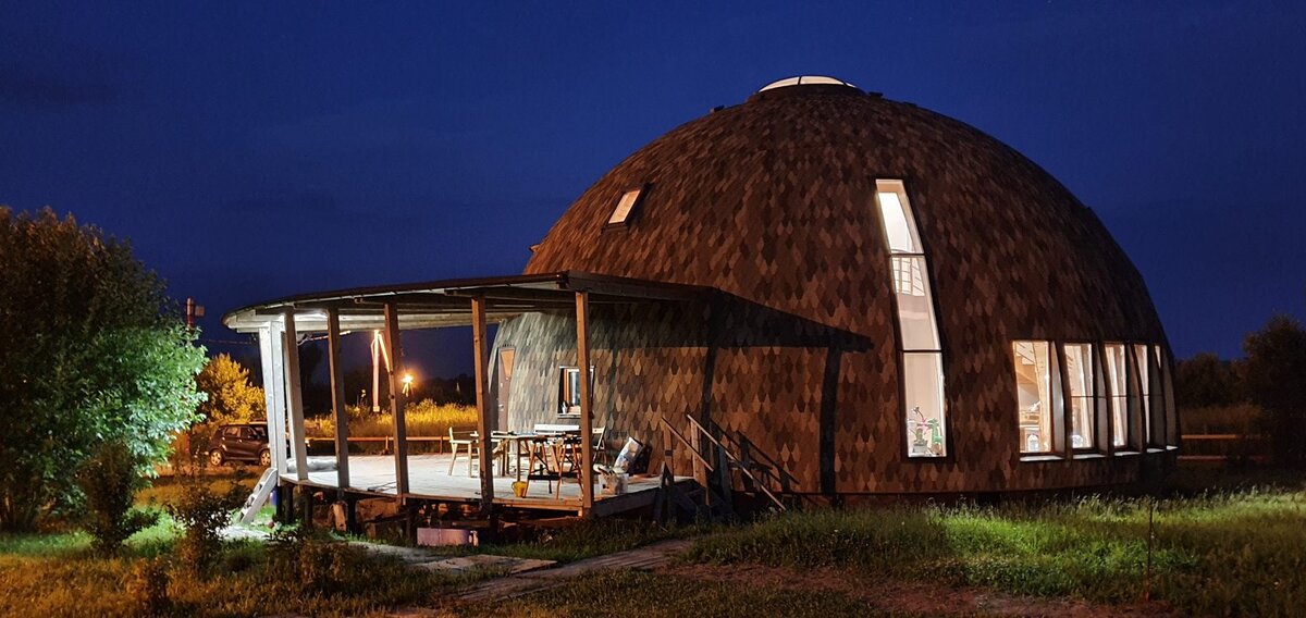 Купольный дом 49 м². Отдельная парковка перед домом