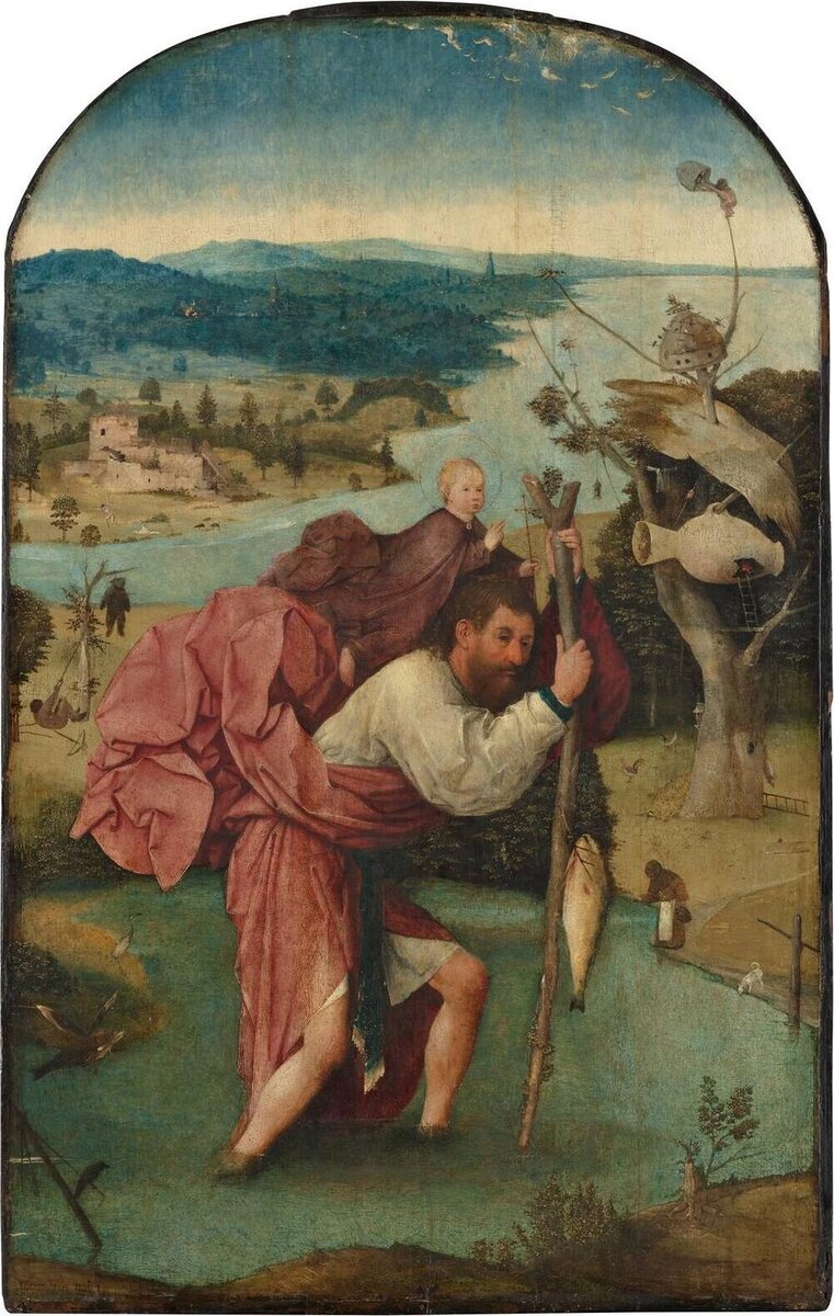 Иероним Босх "Святой Христофор",1504—1505. Музей Бойманса-ван Бёнингена, Роттердам. 