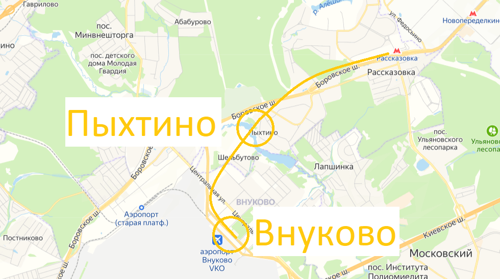 Метро во внуково схема