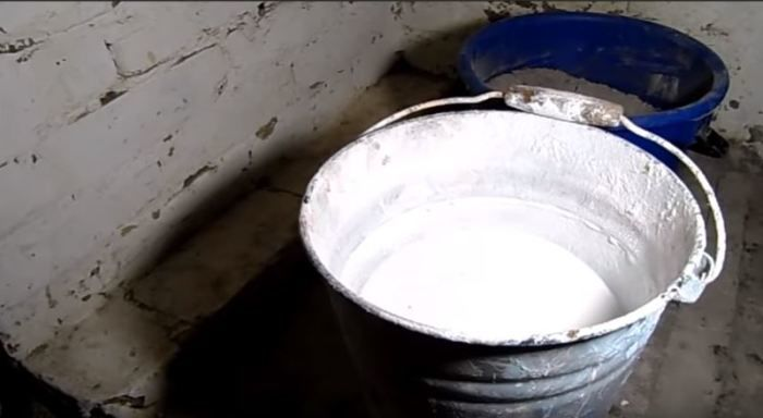 Добавление пропорций золы и воды