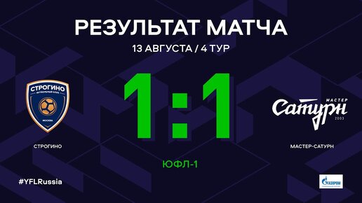 ЮФЛ-1. Строгино - Мастер-Сатурн. 4-й тур. Обзор