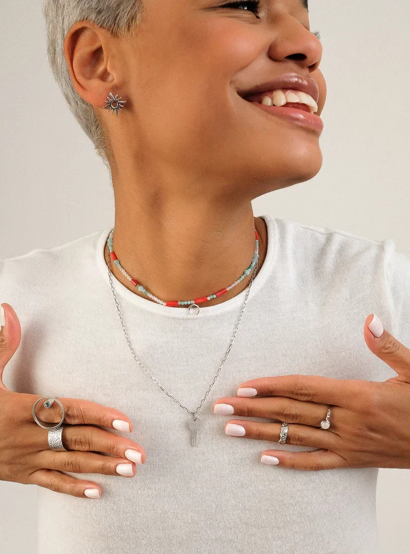 Серебряное колье "Ключик" 