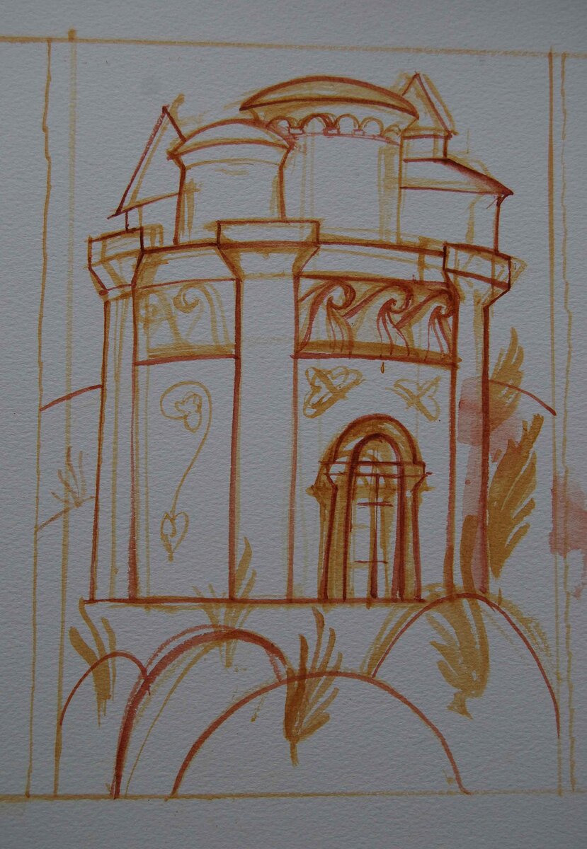 Графический рисунок уточняется, композиция выстраивается и уравновешивается.