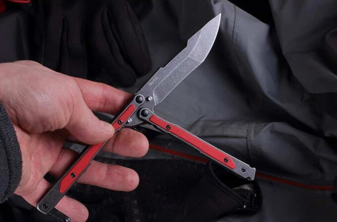 Нож бабочка (балисонг) Madcap Red Black SW, MR.Blade  (фото взято с mrblade-russia.ru)