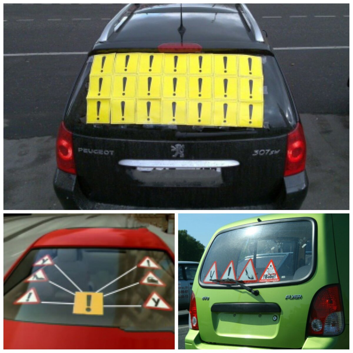 Автомобили, оклеенные всевозможными знаками. Коллаж автора Вам для настроения! 🤗