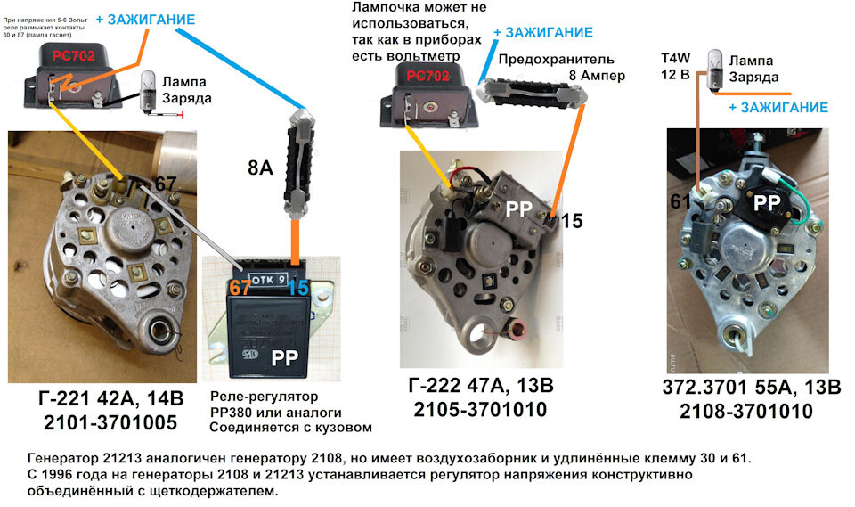 Генератор ВАЗ-2105 50А ЗиТ