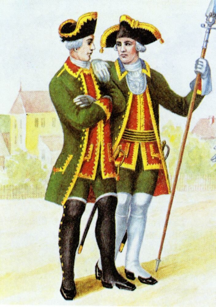 пехотные офицеры середины 18 века